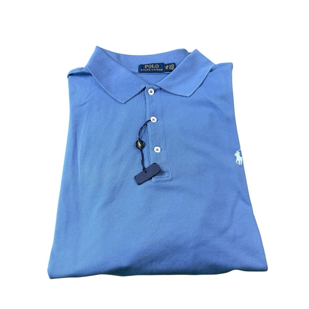 Polo Ralph Lauren Blue Teal Pony Logo Men's Cotton Polo Shirt 2XLB NWT